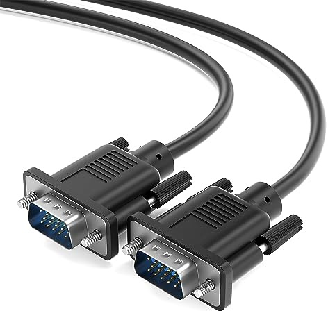 JAMEGA - 2m VGA Kabel 15-polig – D-Sub Stecker Full HD 1080p 3-fach geschirmt Knickschutz VGA-Stecker auf VGA Stecker verbindet PC & Notebook mit Monitor, TV, Beamer