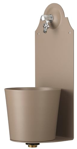 Belfer 42PRX Fontana a Muro con Vaschetta in Solido Acciaio Rubinetto in Ottone Colore Tortora