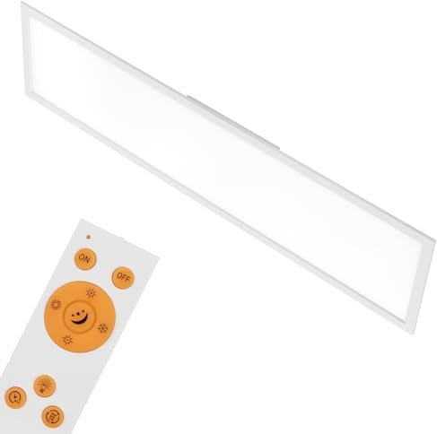 Briloner Leuchten - LED Deckenleuchte-Panel, dimmbar, Farbtemperatursteuerung, Fernbedienung, 36W, 3800 lm, LED-Lampe, Deckenlampe, weiß, 1.20 m