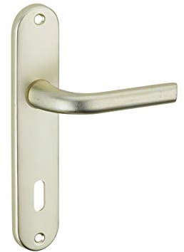 THIRARD - Conjunto de Manillas para Puerta Interior - Con Agujero de Llave - Cuadrado 7 mm - Entrecentros 165 mm - Acabado Anodizado Color F2 - Uso Puerta de Dormitorio - Amarillo/Dorado