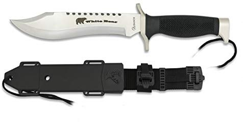Cuchilleria Deportiva Albainox - 32328 - Cuchillo Albainox Modelo White Bear. h: 18 cm. Funda ABS-Nylon - Herramienta para Caza, Pesca, Camping, Outdoor, Supervivencia y Bushcraft