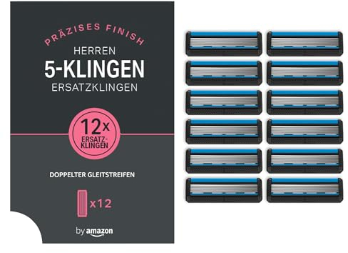 by Amazon Herren 5-fach-Ersatzklingen, 12 Stück