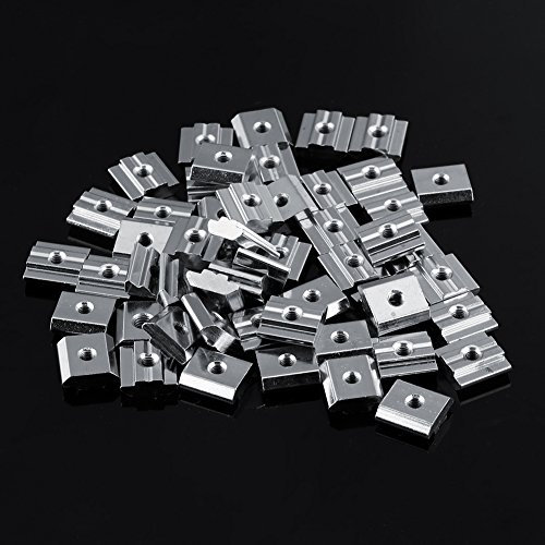 T Nutensteine, Aluprofil Schiebe T Nut Mutter aus Kohlenstoffstahl für Aluminiumprofilzubehör 50pcs/lot(EU20-M5)