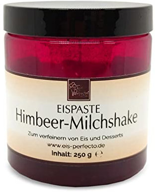 Himbeer-Milchshake-Eispaste für fruchtiges aromatisches Eis » Auch zum Verfeinern von leckeren Desserts, Getränke, Pralinen, Torten und vielem mehr » Inhalt 250 g