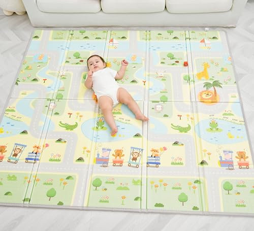 Krabbelmatte Baby Faltbar Spielmatte Kinder Spieldecke 180x200x1.5cm Krabbeldecke Für Baby - Babymatte Kindermatte - Schaumstoffmatte Kinderteppich- Spielteppich - Bodenmatte Kinder - Babygeschenk