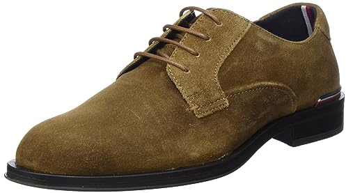 Tommy Hilfiger Homme Chaussures Derby Core Suede Daim, Marron (Desert Khaki), 42 EU