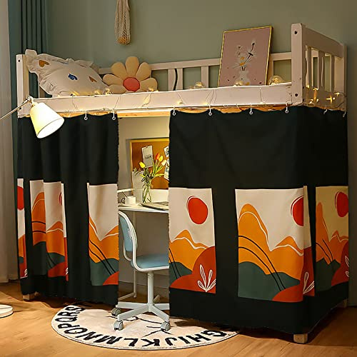 Bettvorhang Etagenbett Zelt Vorhang Blackout Vorhänge Moskitonetz Hochbett Schlafzelt Schlafsaal Mid-Sleeper Bett Zelt Vorhang Tuch Staubdicht Moskito für Studentenwohnmein Kinderzimmer Kinderbett