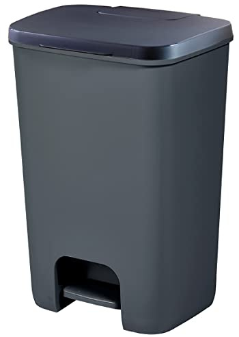Curver | Poubelle Essentials 40 l, Gris Anthracite, 37,4 * 33,1 * 55 Cm