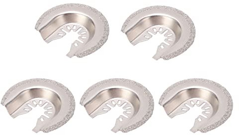 5 Stück Oszillierende Multitool-Raspelklingen Mit Dreieckiger Hartmetallkörnung, Oszillierende Hartmetall-Schleifpads, Zum Schleifen, Schleifen, Raspeln von Beton, Mauerwerk, Fugenmörtel, Mörtel, Dünn