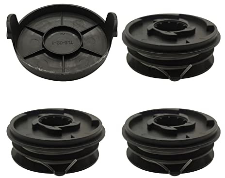 Einhell GC-ET 4530 Ersatzspule für Einhell GC-ET RTV 400 RTV 550 RTV 550/1 Rasentrimmer, 10 m lang, 1.6 mm Durchmesser (3 Spule + 1 Kappe)