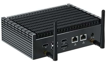 Fanless Mini PC 12th Gen i7 1255U, Windows 11 pro, 16GB DDR4 RAM 256GB M.2 SSD, Dual HD-MI2.0, DP1.4, Type-C, 4K HTPC, 2.5Gbe Lan, USB3.2, AC Wifi 6, BT5.2, Office / Home / Gaming, Piccolo computer