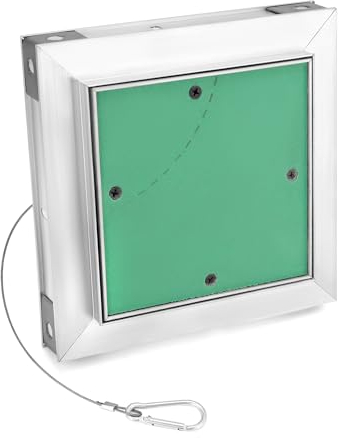 QWORK® trappe de visite 15 x 15 cm, cadre en aluminium, plaque de plâtre pour cloison sèche 12,5 mm
