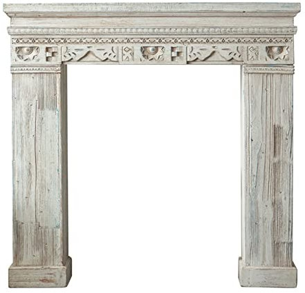Kaminumrandung Französische Kaminofensimsverkleidung, dekorativer Schrank for den Innenbereich, Massivholz, Vintage-Kunst, alte Villa, Simulation eines gefälschten Kaminsimses, dekoratives Regal Dekor