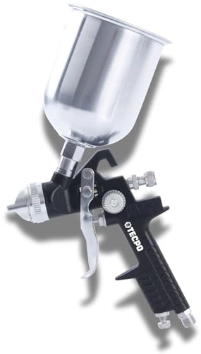 TECPO Lackierpistole Druckluft LVHP Farbsprühsystem, 600ml Druckluftpistole Airbrush Set Airless Ø 1,4mm Spritzdüse Farbspritzpistole Sprühpistole Spritzpistole Farbsprühgerät
