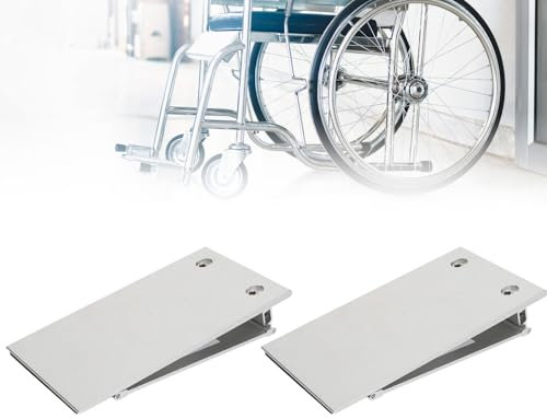 Rampe per Sedie a Rotelle Regolabili in Lega di Alluminio, Base Antiscivolo, Accesso Facile con Soglia di Mobilità, 1 Paio per Uso Sicuro.