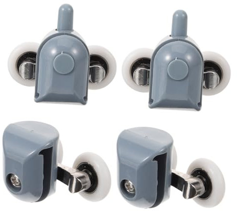 Angoily 4pcs Shower Door Roller Replacement Wheels Sliding Rollers for Bathroom and Shower Enclosures Easy Installation Flat Design Double Wheel