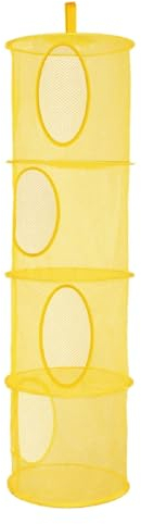 LoNinLoAn Hängende Mesh Aufbewahrungstasche Hängende Netz-Aufbewahrungstasche mit 4 Fächern Hängeaufbewahrung, Faltbare Mesh Hängender Speicher Korb, Netz Hängeaufbewahrung Spielzeug