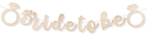 Banner Bride to Be, Kein Selbermachen, Glitzer Gold Brautparty-Dekorationen Voraufgezogen Bride to Be Deko Wimpelkette Girlande Hängender für Hochzeit Verlobung Junggesellinnenabschied Dekor