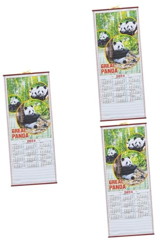 VILLCASE 3stücke Hängender Kalender Mit Drachenmuster Traditioneller Chinesischer Wandkalender Für Zuhause Und Büro Als Neujahrsgeschenk Monate Hochwertiges