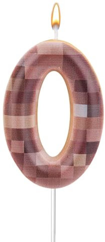 Vela con Número de Cumpleaños, Vela con Número Marrón Vela con Número de Cumpleaños Decoración para Tartas Adorno para Tarta para Cumpleaños Fiesta de Aniversario (Número 0)