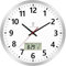 Foxtop Horloge murale numérique radio-pilotée 30 cm - Horloge de cuisine analogique radio-pilotée avec température et date - Affichage LCD - Pour chambre à coucher, salle de bain, salon