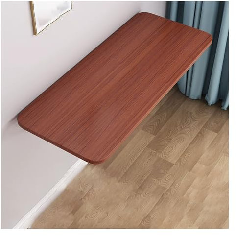 Schwebender Wandklapptisch für kleine Räume, schmale, lange Werkbank für Küche, Esszimmer oder Restaurant (Größe: 80 x 40 cm, Farbe: weißes Steinmuster)