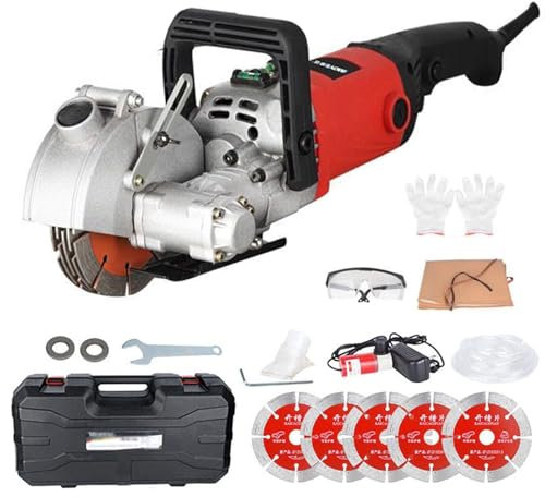 Machine à rainurer électrique murale avec lame de scie de 5 x 125 mm, rainure pour carrelage en marbre – Profondeur maximale 37 mm + largeur maximale 33 mm