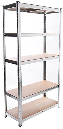 Panana 1.8M Storage Shelves 5 Tier Garage Shelving 70.86 Hx35.43 Wx15.74 D Metal Racking Shelf Storage Shelving Utility Rack Shelf Unit 180X90X40CM (Silver)