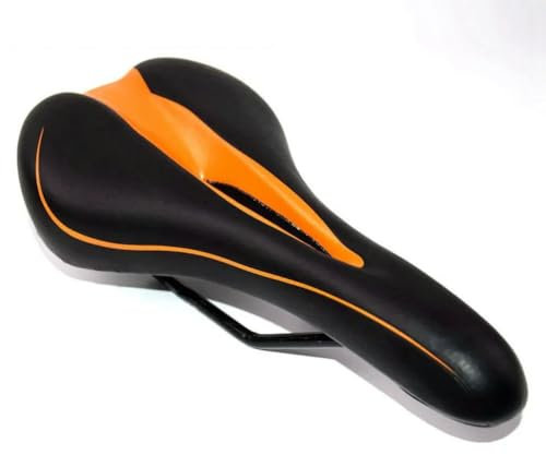 MTB Sattel Mountainbike Rennrad Sättel Hohl Weicher Sitz Schwarz mit Orange