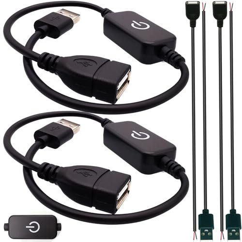 CTRICALVER Interruttore dimmer per striscia LED. Controllore touch per striscia con porta USB. Interruttore regolabile per barra di luce monocromatica, con 2 cavi di coda USB (maschio e femmina).