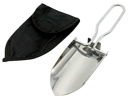 JOINPAYA Pala De Jardinería De Acero Inoxidable Plegable Portátil con Bolsa De Almacenamiento para Jardín y Trabajo De Jardinería Al Aire