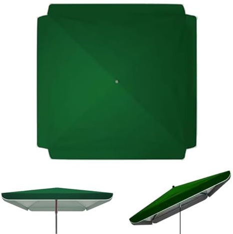 THEGA Housse De Parasol Carrée De Rechange, Auvent De Rechange pour Parasol De Jardin/marché/extérieur, Tissu Pare-Soleil UV30+ Imperméable, Tissu Oxford Double Couche(Green,250x250cm/8.2x8.2ft)