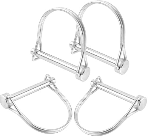 Goupilles pliantes tubulaires 4 pièces, goupille d'embrayage en forme de D, Goupille de sécurité 8 x 40 mm, boulons de sécurité en acier à ressort, avec goupille de sécurité à fermeture d'encliquetage