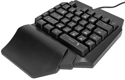 BONKZEBU Mini Tastiera da Gioco Retroilluminata RGB con una Sola Mano Design Ergonomico Plug and Play per Giocatori Desktop