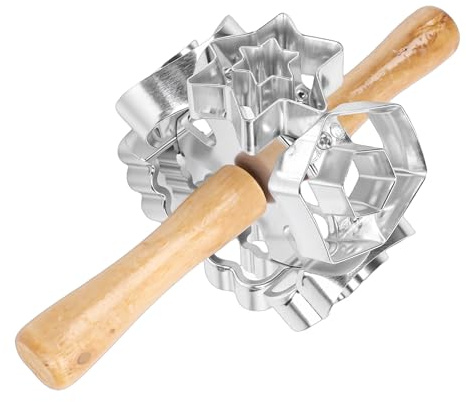 SIXRUN Beurre à Donuts, Moule à Pâtisserie en Alliage D'Aluminium avec Poignée en Bois Composite pour la Cuisson de Donuts, Gâteaux, Pâtisseries et Desserts dans les Cuisines Familiales, (Type 1)