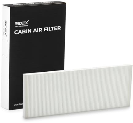 RIDEX 424I0124 Innenraumfilter Pollenfilter Höhe: 25 Breite: 144 Länge: 412 Kompatibel mit VW Golf 4 Schrägheck 1J1 Golf 5 Schrägheck 1K1 POLO 9N, AUDI A4 Avant 8K5, B8, BMW 5 Touring F11