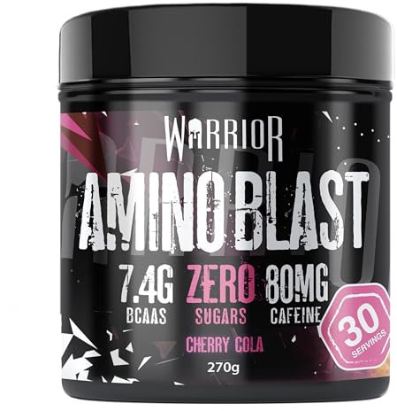 Warrior Amino Blast 270g – BCAA Powder – Branched Chain Amino Acids Supplement, Intra Workout & Recovery, Energy Drink – 30 Servings (Cherry Cola)