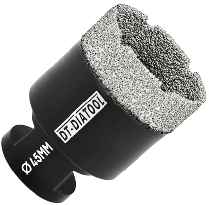 DT-DIATOOL Diamond Drill Bit 45mm Hole Saw for Dry Drilling Tile Porcelain Marble Ceramic Granite