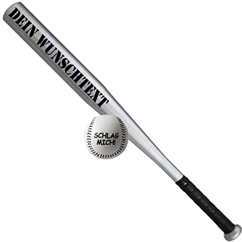 Spaß Kostet Sportset Baseballschläger mit WUNSCHTEXT deiner Wahl mit Tasche für Baseball in 5 Farben