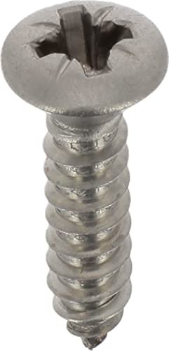 Vis à Tôle Tête Inox A4 Fraisée Bombée Pozidrive, 4.2mm x 19mm, DIN 7983, Lot de 20, Zinc Blanc