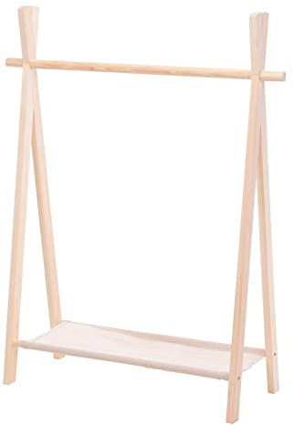 Meinposten Kleiderständer für Kinder Garderobe Kleiderstange mit Ablage Holz 100x80x30 cm