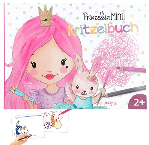 Depesche 12012 Princess Mimi-Kritzel-Malbuch mit 48 Seiten zum Gestalten, Ergänzen vieler Prinzessinnen-, Pony-Motive, Mal-Heft mit vorgedruckten Bildern, kleinen Texten, Mal-Aufgaben, Mehrfarbig
