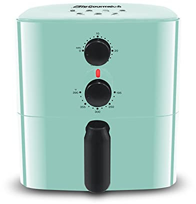 Elite Gourmet EAF-3218BL Personal Freidora de aire eléctrica compacta, cocina sana sin aceite, temporizador, control de temperatura, sin PFOA, 700 W, con recetas, 0,9 litros, ahorra espacio, menta