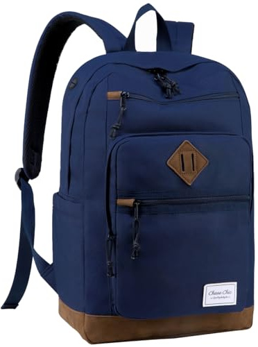 Chase Chic Sac À Dos Homme Femme - Sac D'école Antivol Sac De Ville D'affaires Loisirs Résistant à L'eau Pour College Travail École Voyage Adolescent étudiants 18,8L Bleu