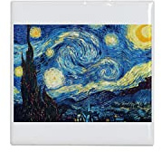 Fabulous Piastrella in ceramica decorativa - Van Gogh Nuit Starlees Pittura Post-Impressionismo, 4,5 x 4,5 cm