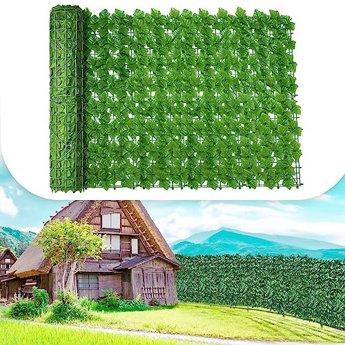 Siepe Artificiale Per Balconi,rotolo di siepe artificiale,pannello di schermatura per la privacy del giardino Decorazione di foglie di vite, pannello di recinzione a parete(Size:1x8m/3.28x26.25ft)