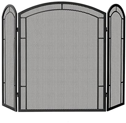Funkenschutzgitter Moderne Kamin-Trennwand, dreifach gefaltet, mit Netz, Heimkamin-Schutztür, Dekoration, Funkenleitplanke, Sicherheitszaun Feuerschirm (Size : D)