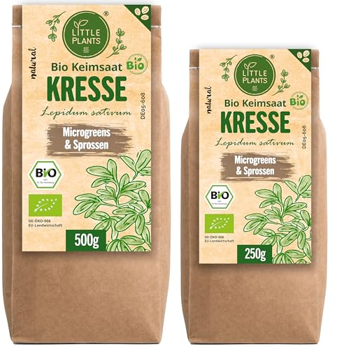 Little Plants Bio Kresse Sprossen Samen [250g] - Kresse-Samen - Kressesprossen & Microgreens zum Keimen (inkl. Ebook)