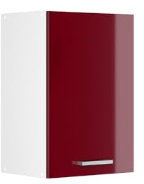 Vicco Hängeschrank R-Line, Bordeaux Hochglanz, 40 cm mit offenen Regalen, zur Aufbewahrung von Haushalts- und Hobbyutensilien