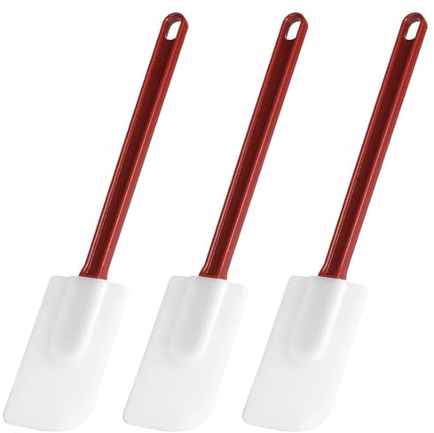 Tiardey Juego de 3 espátulas de Silicona, espátulas de Goma, espátulas de Silicona Resistentes al Calor para Cocina, cocinar, Mezclar, freír, esparcir, Hornear (10 Pulgadas)